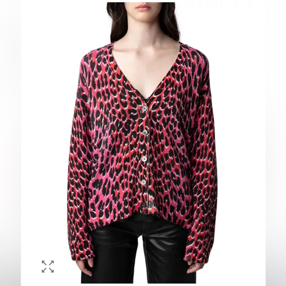 Zadig & Voltaire
Mirka Cashmere Leopard Print Cardigan